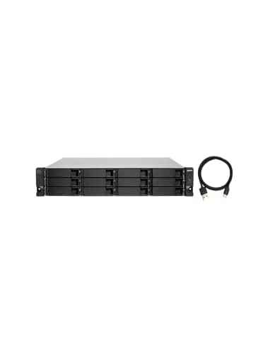 Image of QNAP TL-R1200C-RP 12 Bay Rackmount JBOD Storage Enclosure with USB 3.2 Gen 2 Type-C Connectivity, Redundant PSU
