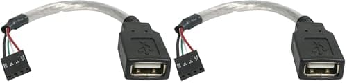 Image of StarTech.com 6in USB 2.0 Cable - USB A Female to USB Motherboard 4 Pin Header F/F (Pack of 2)