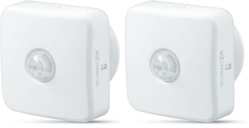 Image of 4lite Smart PIR Motion Sensor (White) Battery Operated IP20 Rated Motion Detector Compatible with WiZ with a 3m Sensor Range - 4l1/8036-4Yr Guarantee (Pack of 2)