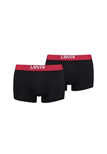 Image of Levi's Men's solid basic trunk, black/red, S