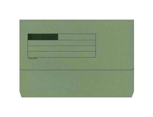 Image of Foolscap Document Wallets 285gsm, Assorted Colours, Pack of 50 Folders (Green)