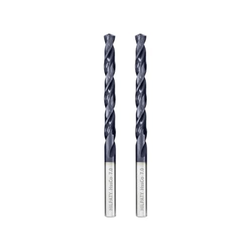 Image of Hilpaty Cobalt Drill Bits 7.0mm x 2pcs M35 HSS Drill Bit for Metal, AlTiN Coating, Standard DIN 338 (7.0mm x 109mm x 2pcs)