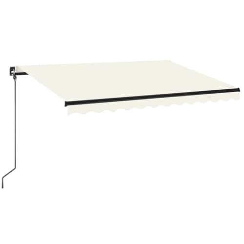 Image of vidaXL Manual Retractable Powder-coated Aluminium awning with LED - 350x250 cm Cream