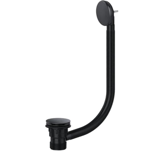 Image of Hulthor Bath Waste & Overflow Kit – Universal 1.5" Click Clack Plug Set with Pop-Up Mechanism – Compatible with Standard UK Bathtubs (Black)