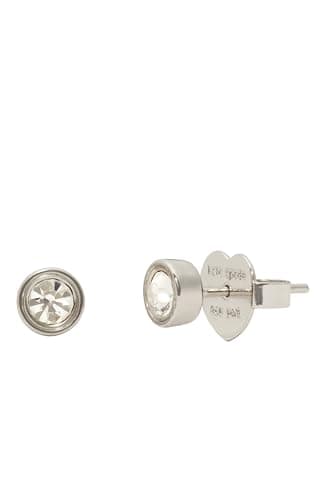 Image of Kate Spade New York SET IN STONE Small Studs, Clear/Silver