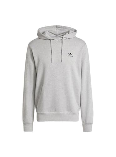 Image of adidas Essentials Mens Unisex Hooded Sweatshirt in Grey Size Small - S