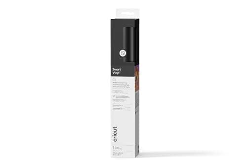 Image of Cricut Smart Permanent Vinyl, Black, 33cm x 3.7m, Self-Adhesive Vinyl Sheet | Ideal for Customising Mugs, Bottles, Labels, Signs & DIY Crafts, for All Cutting Machines