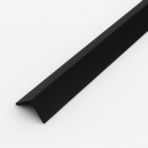 Image of H-Smart Black PVC Angle Trim 10mm x 10mm x 1m – Single Pack | Smooth Corner Protector for DIY, Home & Commercial Use