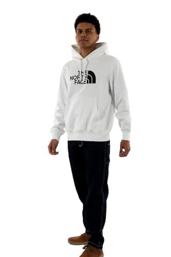 Image of The North Face Men's Drew Peak Pullover Hooded Sweatshirt, Tnf White/Tnf Black, XL