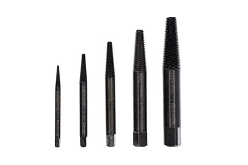 Image of GEDORE Screw Extractor Set, Chrome Vanadium Steel, 54 HRC, in Clear Plastic Box, 5 Pieces, M3-M18