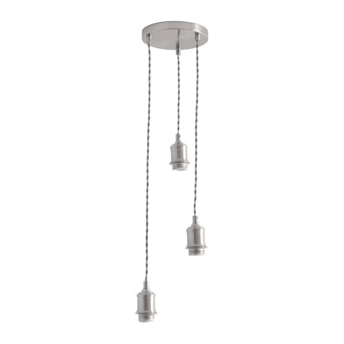Image of ValueLights | Shaw Cluster Drop 3 Way Brushed Chrome Adjustable Pendant Ceiling Light | Ceiling Lights, Home Décor & Improvement Essential