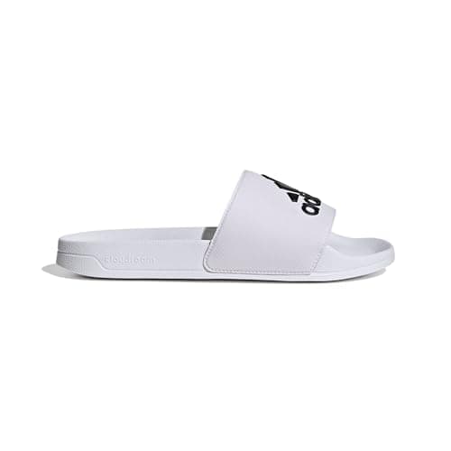 Image of adidas Unisex Adilette Shower Slides, Cloud White/Core Black, 7 UK