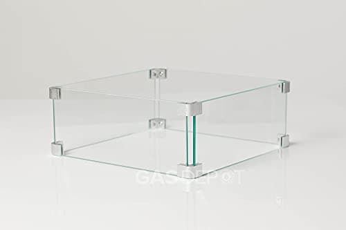 Image of REALGLOW Wind Guard Glass Shield 350mm x 350mm for Fire Pits