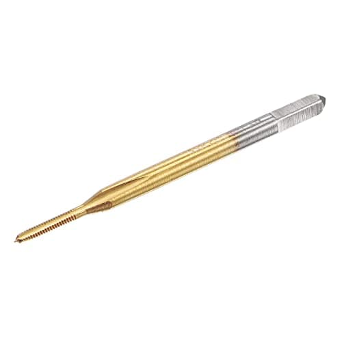 Image of sourcing map Thread Tap Metric M1.3 x 0.3, Titanium Coated Cobalt HSS (High Speed Steel) 3 Straight Flutes Machine Mini Micro Screw Threading Tapping Repair Tool for Watches and Clocks