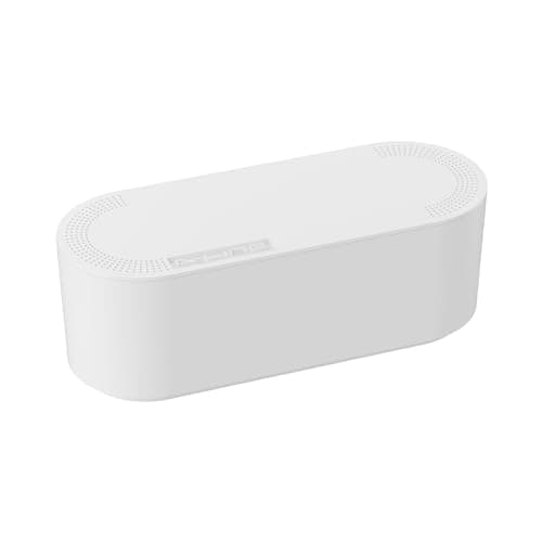 Image of D-Line Cable Tidy Box, Hide & Conceal Extension Blocks, Desk Cable Management Solution, TV Wire Tidy, Made from Electrically Safe ABS Material - 325mm (L) x 125mm (W) 115mm (H) - Small, White