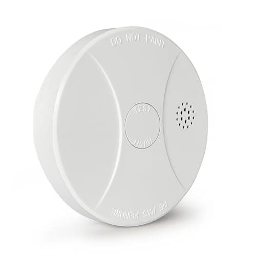 Image of 1 Pack Smoke Alarm for Home Fire Alarm 10 Years Lifetime 1 Years Battery Optical Smoke Detector 9 V Photoelectric Smoke Alarm with Replaceable Battery Test & Silence Button