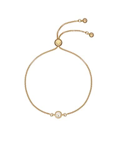 Image of Ted Baker Sarsa Crystal Drawstring Adjustable Bracelet For Women (Gold/Crystal)