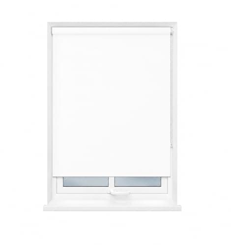 Image of Home In Style 4U White Roller blinds Thermal Insulated Blackout Roller blind - Trimmable UV Protection Child Safety Easy Fit Home Office Window Blinds W 90cm x L 165cm