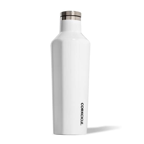 Image of Corkcicle Canteen - Triple Insulated Stainless Steel Water Bottle with Straw - Keeps Cold for 25+ Hours and Hot for 12 Hours - Reusable, BPA-Free, Dishwasher Safe - Gloss White, 475ml/16oz