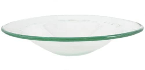 Image of Magical Gift Store Premium White & Green Spare Glass Dish for Oil Burners - 2.4cm x 11.5cm (1 Pc) Universal Fit, Durable & Heat-Resistant Glass - Perfect for Home & Office