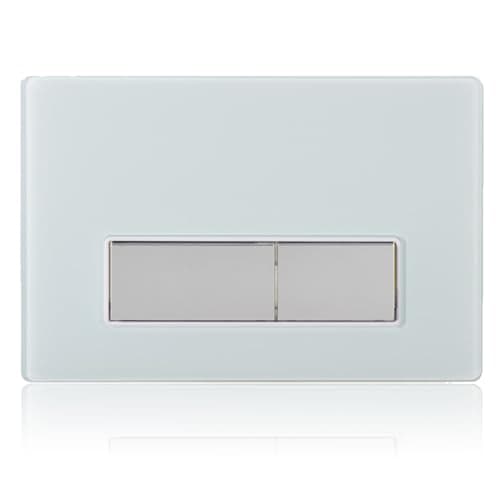 Image of Flush Plate Dual Flush Push Button for Geberit, Tempered Glass Push Plate Compatible with Geberit Flush Valve & Concealed Cistern, Toilet Flush Sigma Series Actuator Panel 245×165 mm Glossy White