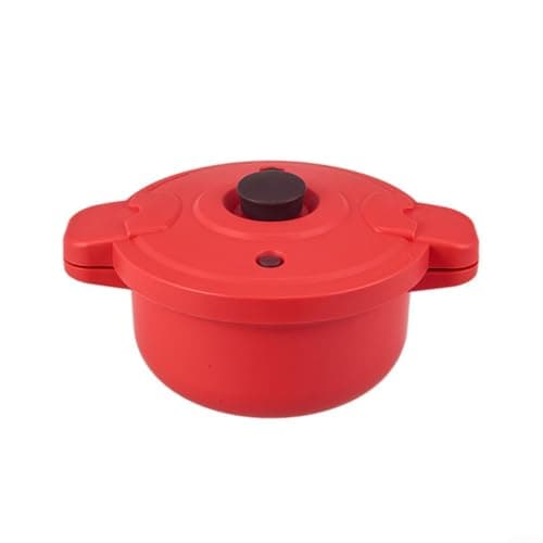 Image of Microwave Pressure Pot, Quick Cooking Multi-Function Steamer Rice Cooker, Compact Design for Healthy Meals, Red
