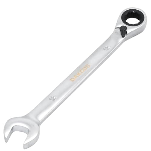 Image of DAKCOS Fixed Head Reversible Ratchet Spanner 12mm Ratcheting Combination Wrench Chrome Vanadium Steel