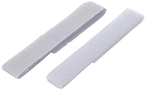 Image of KORBOND Hook and Loop Tape White – 2cm x 50cm Stick & Sew Fastener, Self Adhesive & Sew On Strips, Reusable Mounting for Fabric to Hard Surfaces