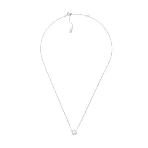 Image of Michael Kors Women's Premium Kors MK Sterling Silver Logo Pendant Necklace, MKC1726CZ040