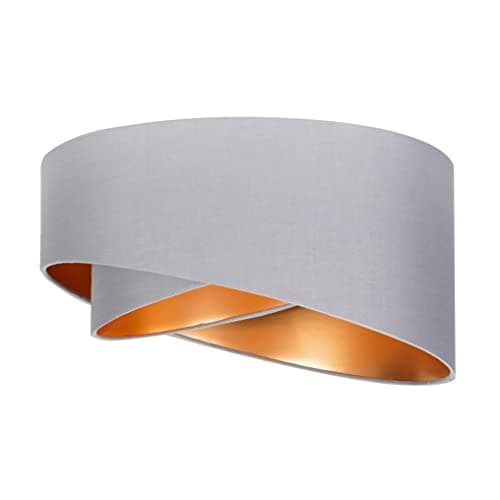 Image of MiniSun | Modern Grey and Gold Double Layer Ceiling Light Shade | Pendant Lights, Home Décor & Improvement Essential | Includes 10W GLS Bulb | 40cm Shade Width