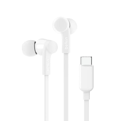 Image of Belkin Rockstar In-Ear Headphones with USB-C Cable - White - Amazon Vine
