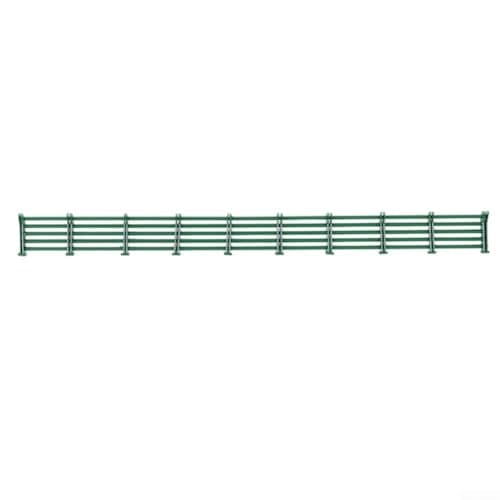 Image of D HO Scale Road Guardrail Model Silver Tone ABS Fence Set for Model Train Layouts 1/64 1/87 Realistic Railway Scene Miniature Diorama Outdoor Landscape Easy Glue Installation for T(Dark Green 1/87)