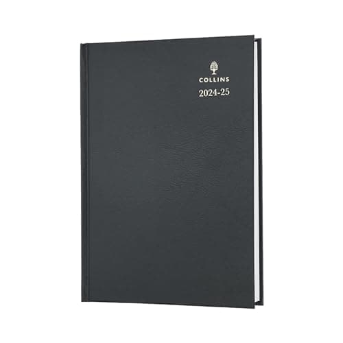 Image of Collins Standard Desk Mid Year Diary Planner A5 Day To A Page Academic Year 2024-25 (Appointments) FSC Paper - Black - Daily Journal for Students, Teachers - 52M.99-2425 - July 2024 to July 2025