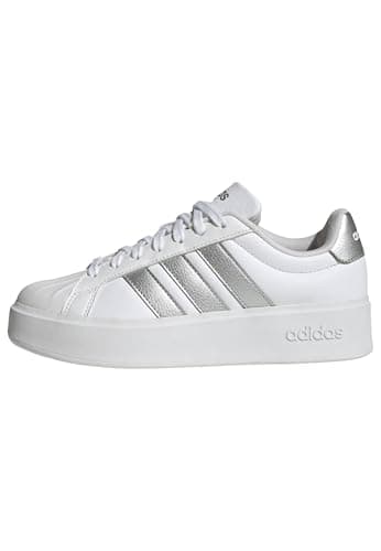 Image of adidas Women's STREETTALK Bold Shoes, FTWR White/Silver met./core Black, 8 UK
