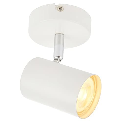 Image of National Lighting Adjustable Single Spotlight - IP20 Rated Dimmable Ceiling Spot Lighting - Decorative LED Wall Lights - 7W 240V LED GU10 (Not Included) - Matt White Finish