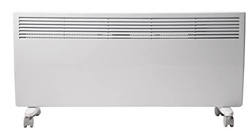 Image of Devola DVNDM24 2400W Eco Electric Panel Heater with Adjustable Thermostat | Energy Efficient Technology, Lot 20 | Slimline Wall Mounted & Free Standing Plug in Low Energy Heaters with Timer | White