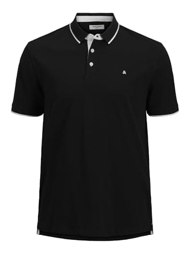 Image of Jack & Jones Men's Jjebasic Noos Polo shirt, Black (Black Detail: Slim Fit), L UK
