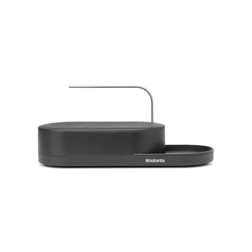 Image of Brabantia - SinkStyle Organiser with Compact Design for Sponges and Dish Brush – Drip Tray for Airflow, Non-Skid Tray with Silicone Liner – Mineral Infinite Grey