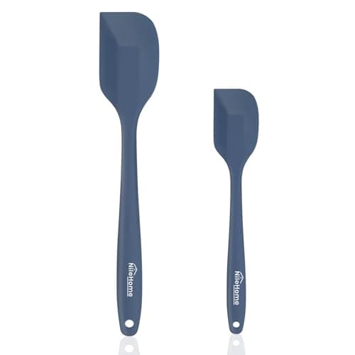 Image of NileHome Silicone Spatula Set, 2 Packs Food Grade Kitchen Utensils with Silicone Brush Heat Resistant Dishwasher Safe BPA-Free Rubber Spatula for Scraping, Baking, Cooking, Mixing, Haze Blue