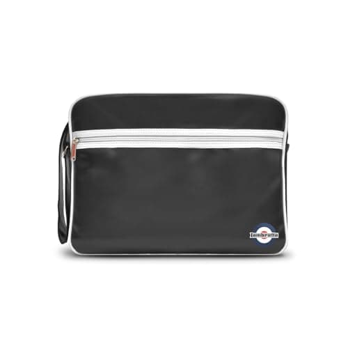 Image of Lambretta Unisex Retro Flight Bag Black/White One Size