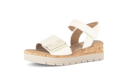 Image of Gabor Women's Platform Sandals, Women's Sandals, Moderate Extra Width (G), Vanilla 24, 9 UK