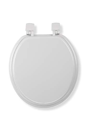 Image of Croydex Sit Tight Buttermere Wooden Toilet Seat - O Shaped Moulded Wood with Antibacterial Treated Surface White, 43.5 x 37.2 x 6 cm