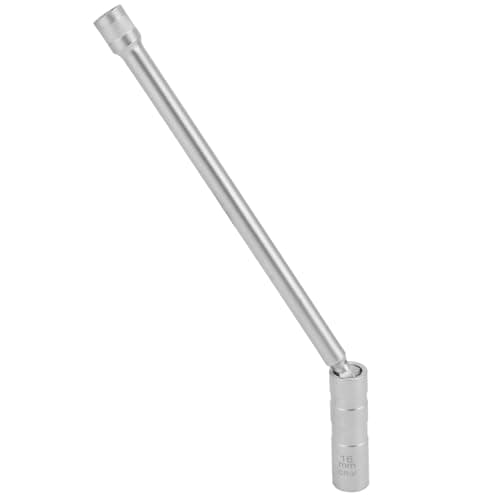 Image of QWORK® 16mm Spark Plug Wrench, 12-Point, 3/8" Square Drive, Thin Wall Long Rod Magnetic Joint Swivel Spark Plug Socket