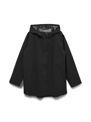 Image of VERO MODA Women's Rainjacket Vmhanacami Noos Waterproof Rain Jacket, Black, x_s
