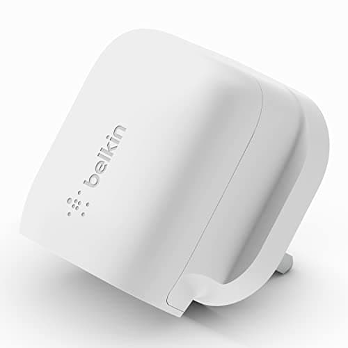 Image of Belkin 20W USB Type C Power Delivery wall charger, fast charger plug with certified USB-C PD 3.1 PPS and compact design travel charger for iPhone Air, 16, 15, Samsung Galaxy S25, iPad, Pixel and more