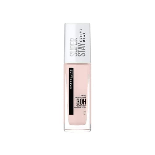 Image of 2 x Maybelline New York Foundation, Superstay Active Wear 30 Hour Long-Lasting Liquid Foundation, Lightweight Feel, Water, Sweat and Transfer Resistant, 30 ml, Shade: 01, Alabaster