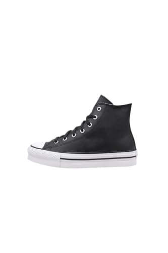 Image of CONVERSE Unisex Kids Chuck Taylor All Star Eva Lift Platform Leather Sneaker, Nero, 5.5 UK