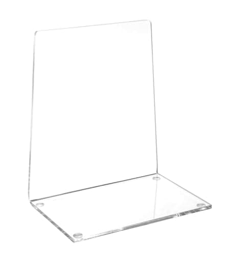 Image of Maul Acrylic Bookend (Pack of 2) 13.6 x 9.3 x 15.8 cm Book Holder Organza for Children, Books, Office, Shelf Elegant Acrylic in Stylish Design Furniture Friendly Stand Nubs Crystal Clear