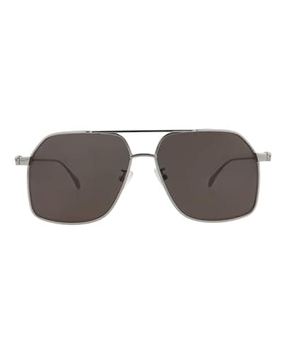 Image of Alexander McQueen Men's Am0372s Sunglasses, Ruthenium-Ruthenium-Grey, 59