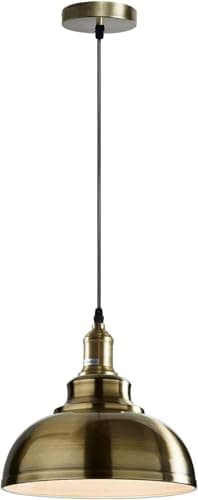 Image of LEDSone Vintage Curvy Dome Pendant Light 95cm Adjustable Hanging Ceiling Fixture Metal Green Brass for Homes, Restaurants, Cafes, Bars, Offices and Stylish Spaces